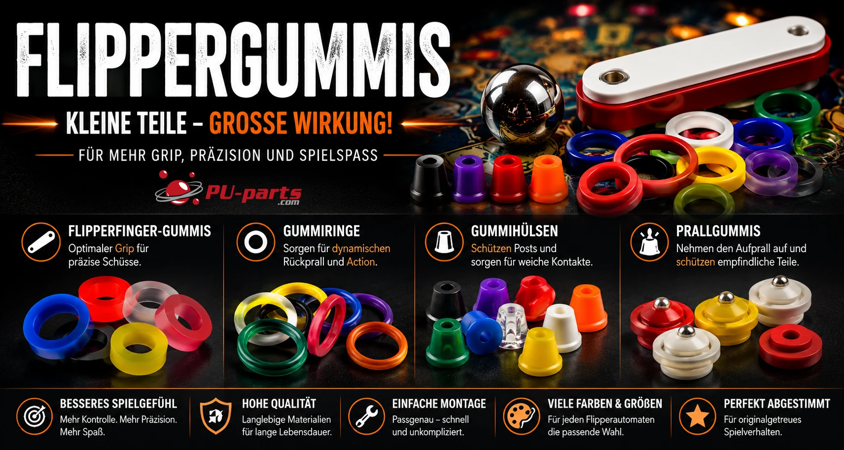 Flippergummis - kleine Teile grosse Wirkung