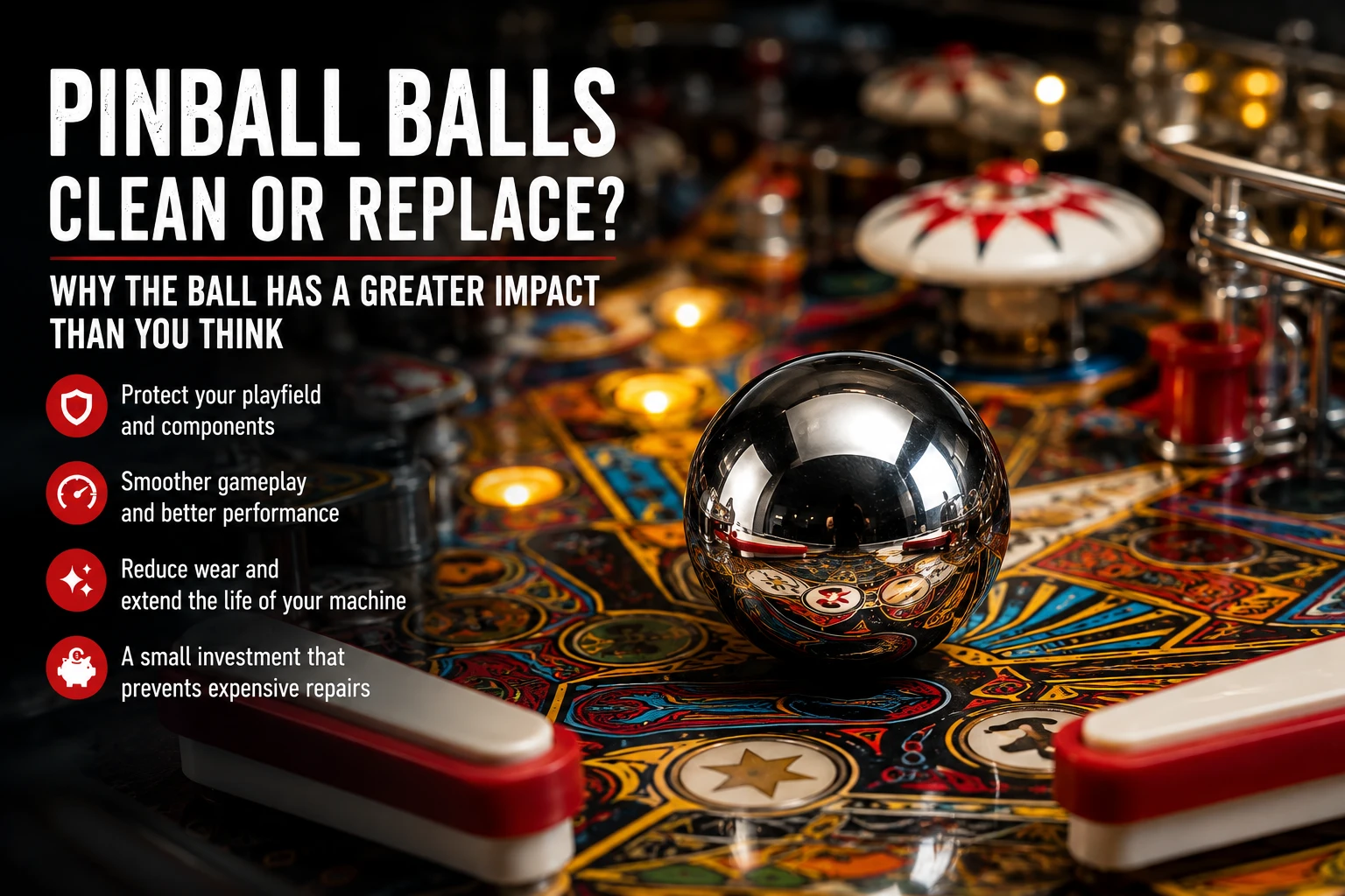 Pinball steel balls clean or replace