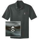 Skull & Crossed Flippers Pinball Polo Shirt - Gray
