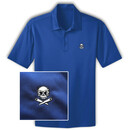 Skull & Crossed Flippers Pinball Polo Shirt - Blue XL