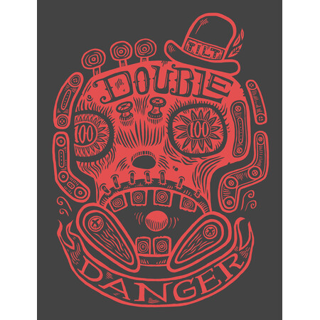 Tim Lee Double Danger Skull - T-Shirt XL