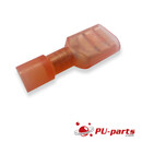 Flat Plug Sleeve fully insulated 6,35 mm Red