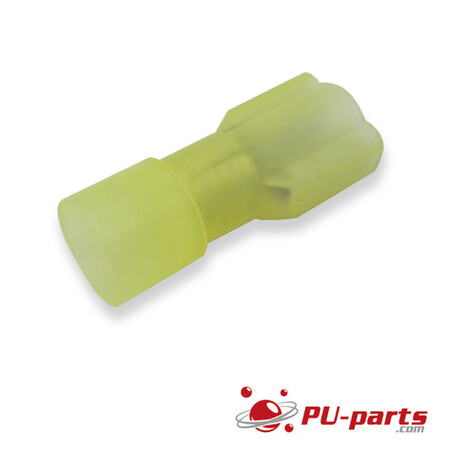 Flat Plug Sleeve fully insulated 6,35 mm Yellow