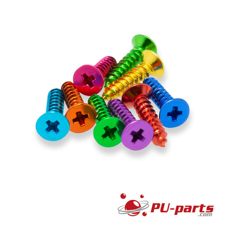 #4 x 1/2 Colored Anodized Flat Head Sheet Metal Screw Red