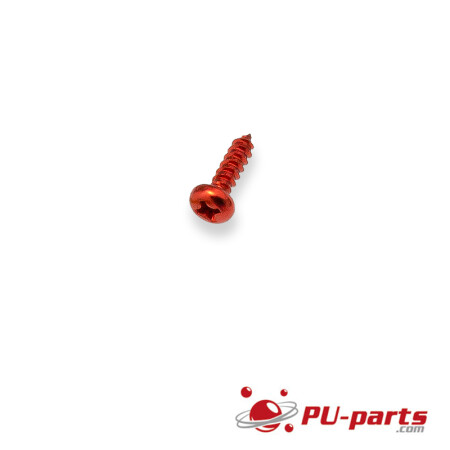 #6 x 1/2"  farbig eloxierte Blechschraube mit Linsenkopf Rot