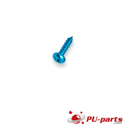 #6 x 1/2"  farbig eloxierte Blechschraube mit Linsenkopf Hellblau