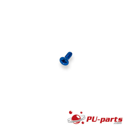 #6-32 x 3/8" farbig eloxierte Maschinenschraube mit flachem Kopf Blau