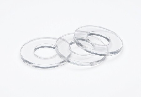 Unterlegscheibe PETG transparent 11,8 mm AD x 6,4 mm ID x 1 mm