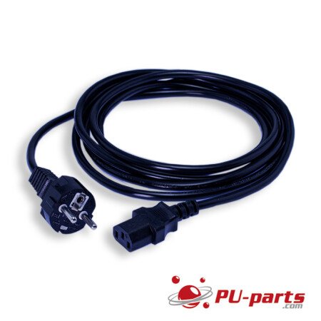 Netzkabel, Schutzkontaktstecker schwarz, 5 m, gerade